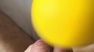 Hard ballbusting with yellow ball.