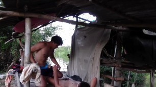 Pinoy Muscle has sex with his boss in his front yard