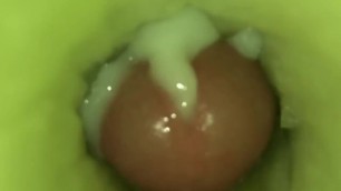 Slow Motion Cum inside Long Melon