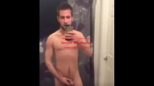 Jerking in Front of Mirror in Bathroom saying my Dick Isnt Crooked LMFAO