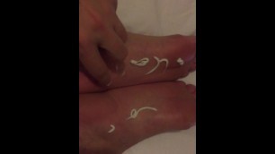 Rubbing Lotion into my Sexy Feet