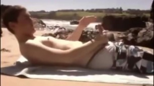 Guy Caught Jacking at the Beach