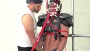 BJ Bound and Abused in Football Gear