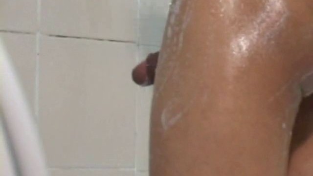 Showering slim Asian rimmed and sucked off before sex