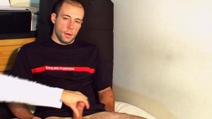 Delivery Guy Gets Wanked His Huge Cock by a Client for a Good Tip !gay
