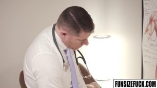 Twink Max Dawson moaning as his doctor thrust his asshole