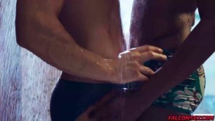 Isaiah Taye and Tristan Hunter fuck each other in the shower