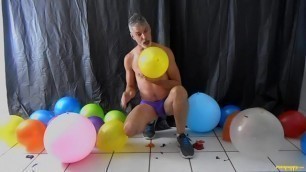 Balloon play with horny gay DILF Richard Lennox