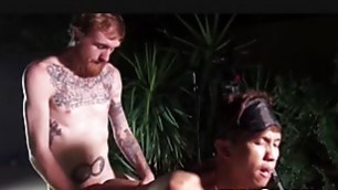 Young gay ass fucked outdoor by pierced dick ginger twink